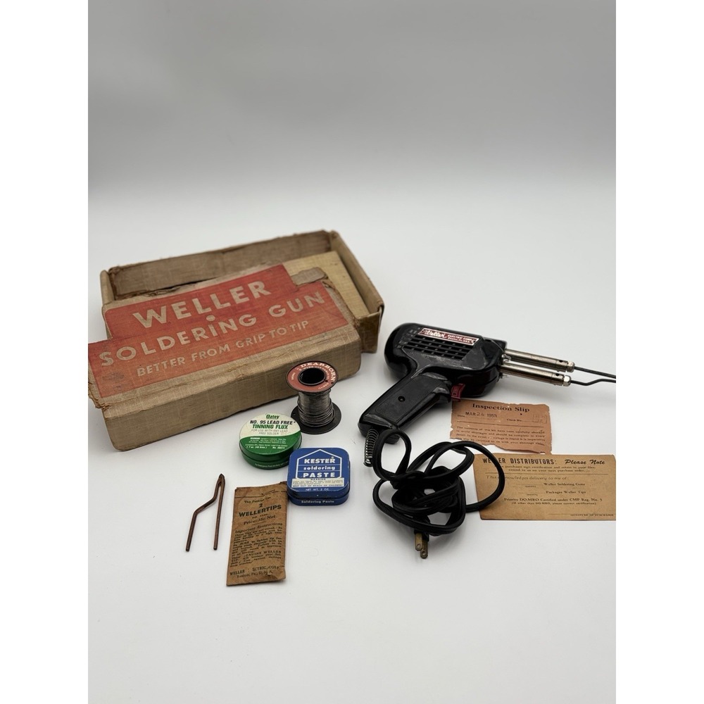 Vintage Weller Soldering Gun With Original Box And Accessories